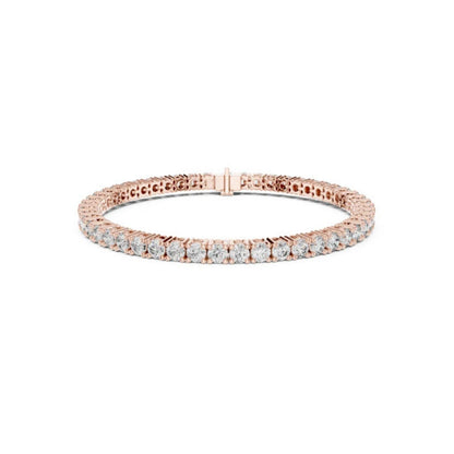 18K Yellow Gold Round Lab-Grown Diamond Bracelet for Women - Everyday Wear - Pure Carat