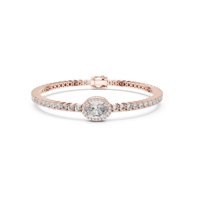 14K Rose Gold Bracelet with Round Lab-Grown Diamonds for Women - Pure Carat