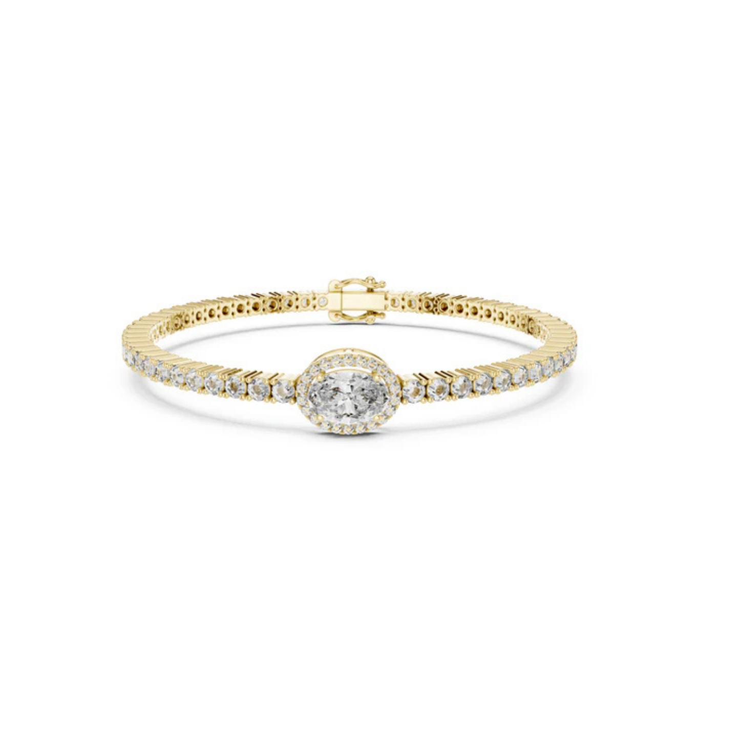 14K Rose Gold Bracelet with Round Lab-Grown Diamonds for Women - Pure Carat