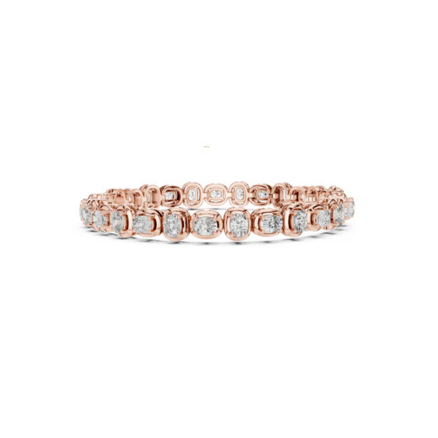 14K Yellow Gold Cushion Lab-Grown Diamond Bracelet for Women - Office Wear - Pure Carat