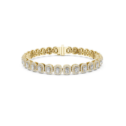 Pure Carat 18K Rose Gold Party Wear Bracelet with Radiant & Round Lab-Grown Diamonds