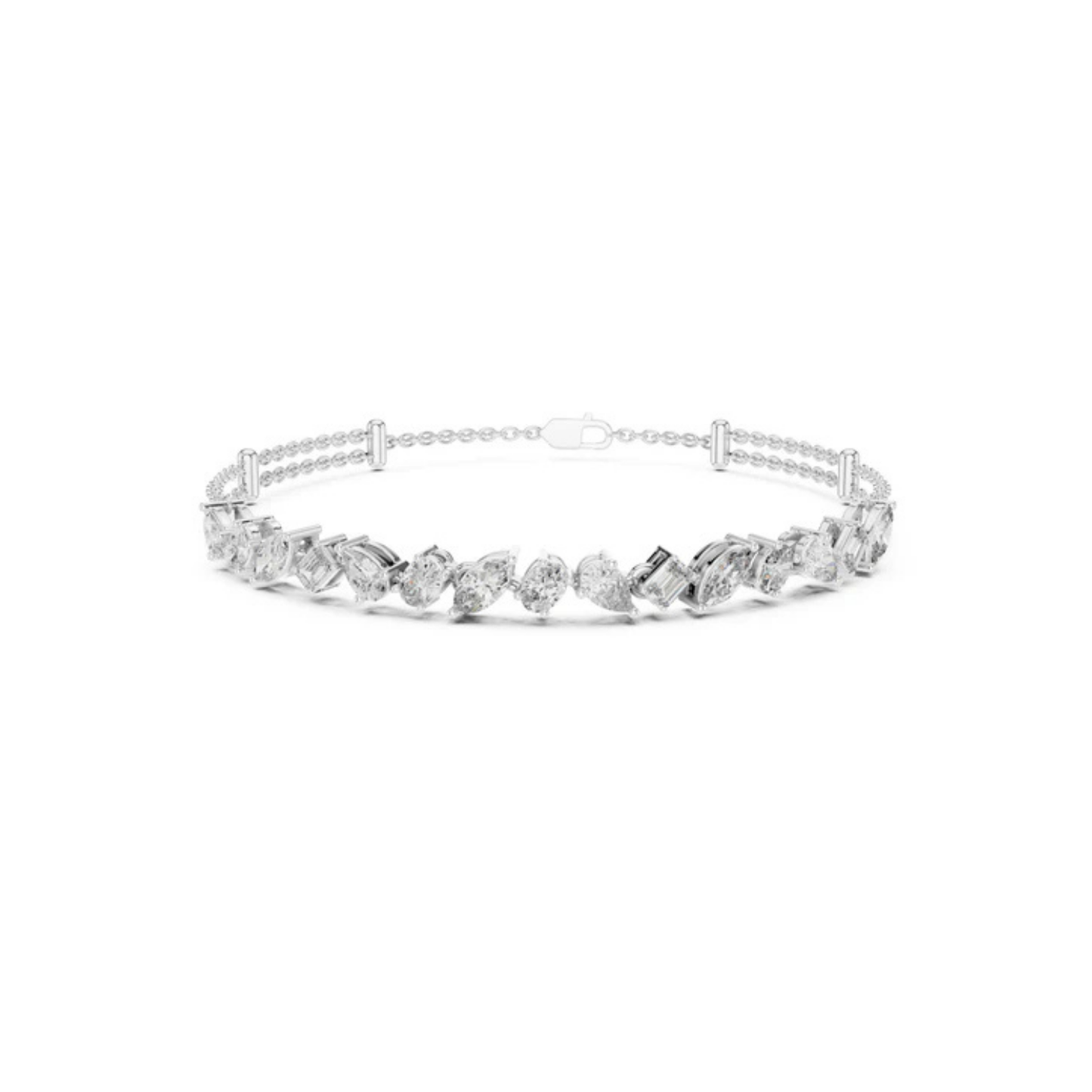 14K Yellow Gold Emerald, Marquise & Oval Lab-Grown Diamond Bracelet for Women – Pure Carat