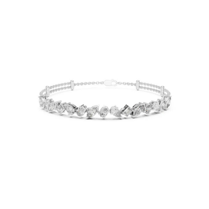 14K Yellow Gold Emerald, Marquise & Oval Lab-Grown Diamond Bracelet for Women – Pure Carat