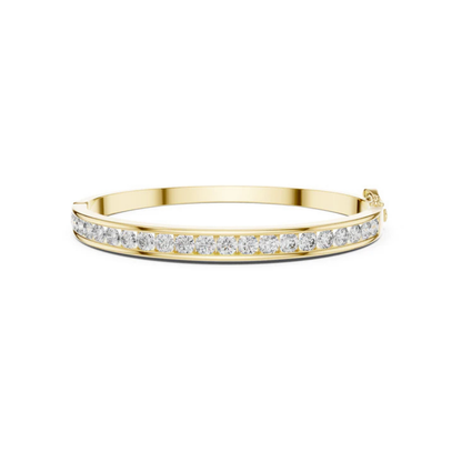 18K Yellow Gold Round Lab-Grown Diamond Bracelet for Women - Everyday Wear - Pure Carat