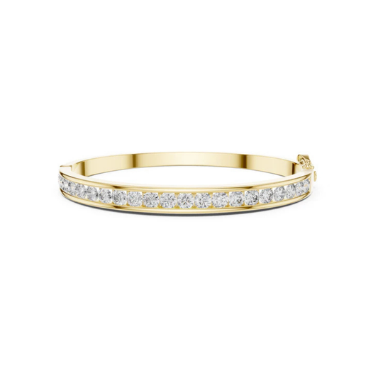 18K Yellow Gold Round Lab-Grown Diamond Bracelet for Women - Everyday Wear - Pure Carat