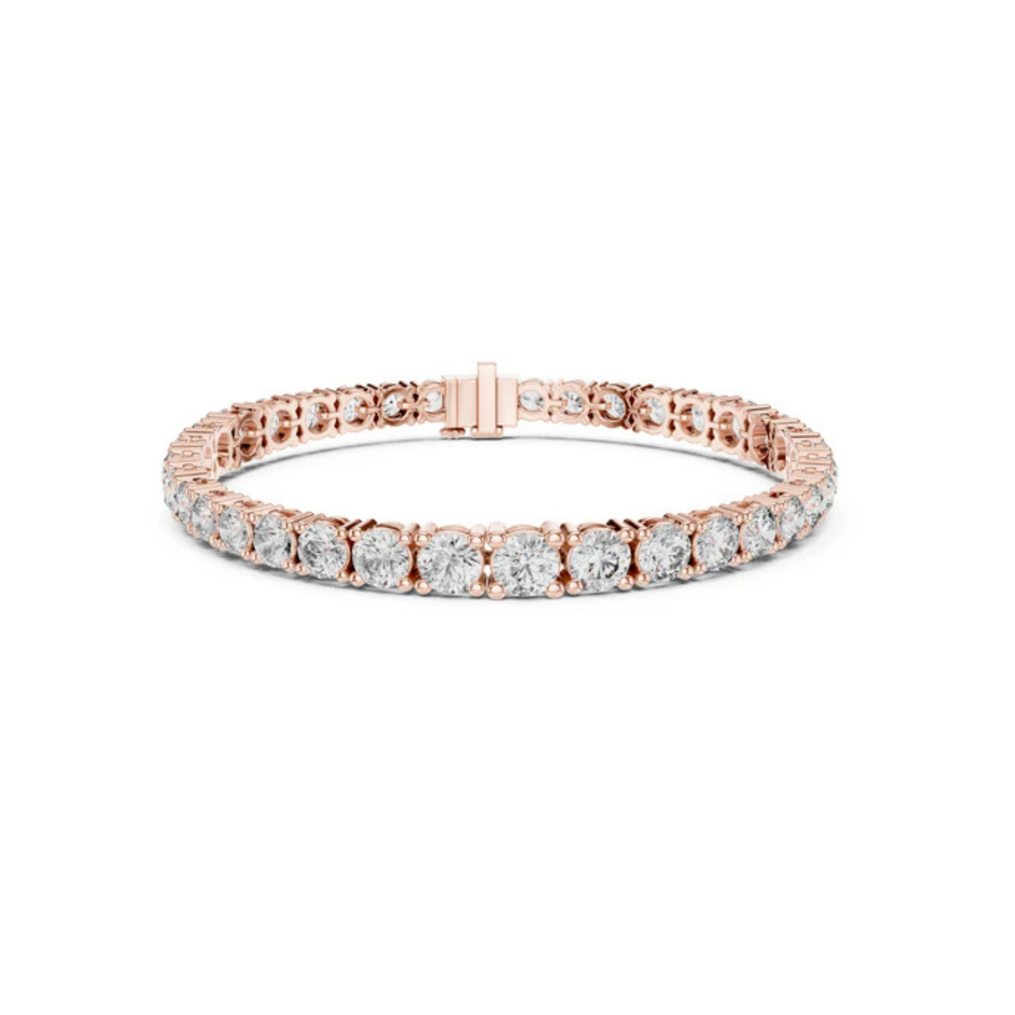 Women’s Wedding Bracelet in 18K Rose Gold – Round Lab-Grown Diamond Design - Pure Carat