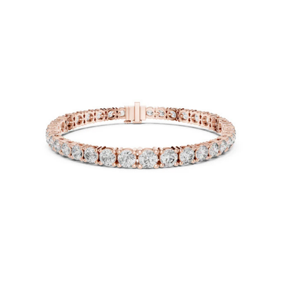 Women’s Wedding Bracelet in 18K Rose Gold – Round Lab-Grown Diamond Design - Pure Carat