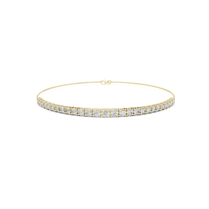 14K Yellow Gold Round Cut Lab-Grown Diamond Bracelet for Women – Pure Carat