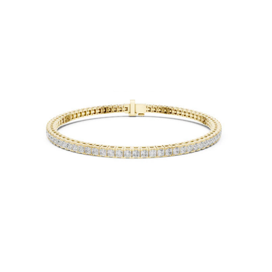 14K Rose Gold Princess Cut Lab-Grown Diamond Bracelet for Women – Office Wear - Pure Carat