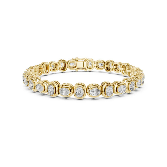 14k White Gold Cushion Lab-Grown Diamond Bridal Bracelet for Women | Pure Carat