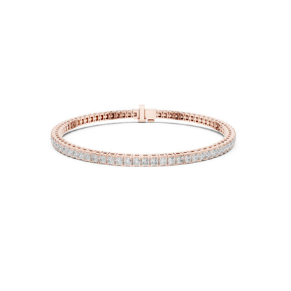 14K Rose Gold Princess Cut Lab-Grown Diamond Bracelet for Women – Office Wear - Pure Carat