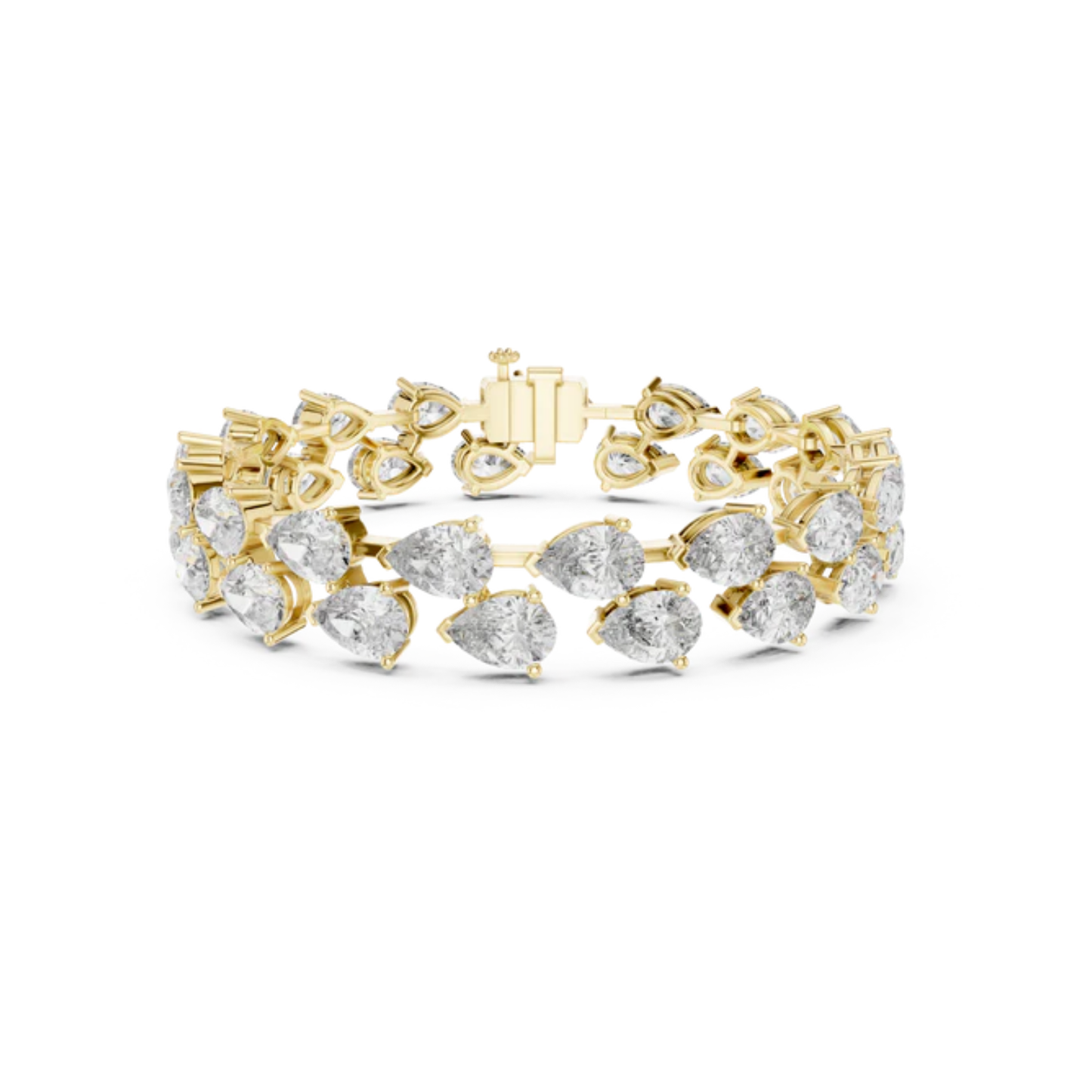 Pear Diamond Tennis Bracelet | 18K Rose Gold | Luxury Statement Sparkle – PureCarat
