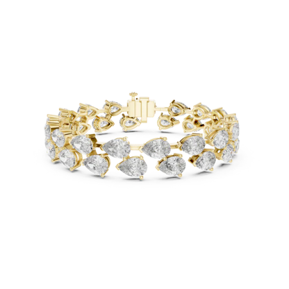 Pear Diamond Tennis Bracelet | 18K Rose Gold | Luxury Statement Sparkle – PureCarat