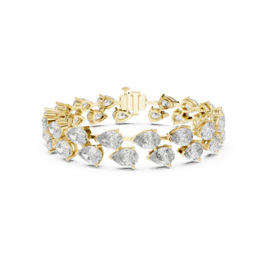 Pear Diamond Tennis Bracelet | 18K Rose Gold | Luxury Statement Sparkle – PureCarat