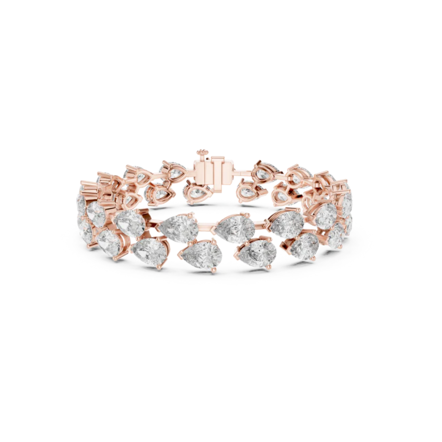 Pear Diamond Tennis Bracelet | 18K Rose Gold | Luxury Statement Sparkle – PureCarat