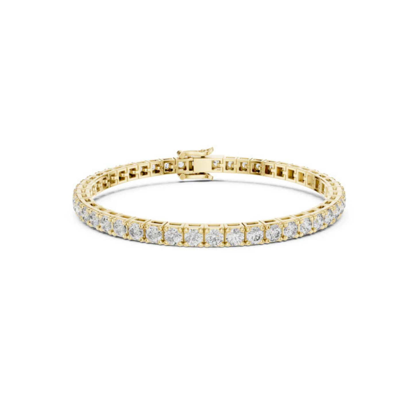 14k Yellow Gold Round Lab-Grown Diamond Office Wear Bracelet for Women | Pure Carat