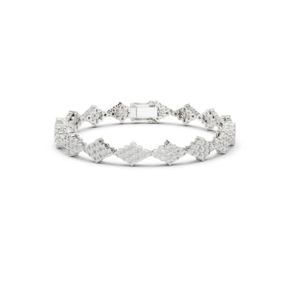 14k White Gold Round Lab-Grown Diamond Anniversary Bracelet for Women | Pure Carat