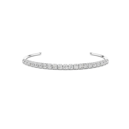 14K White Gold Round Lab-Grown Diamond Bridal Bracelet - Pure Carat