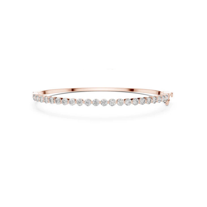 Pure Carat 18K Yellow Gold Round Cut Lab-Grown Diamond Bracelet – Women’s Party Wear