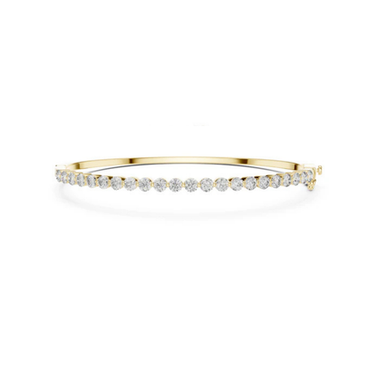 Pure Carat 18K Yellow Gold Round Cut Lab-Grown Diamond Bracelet – Women’s Party Wear