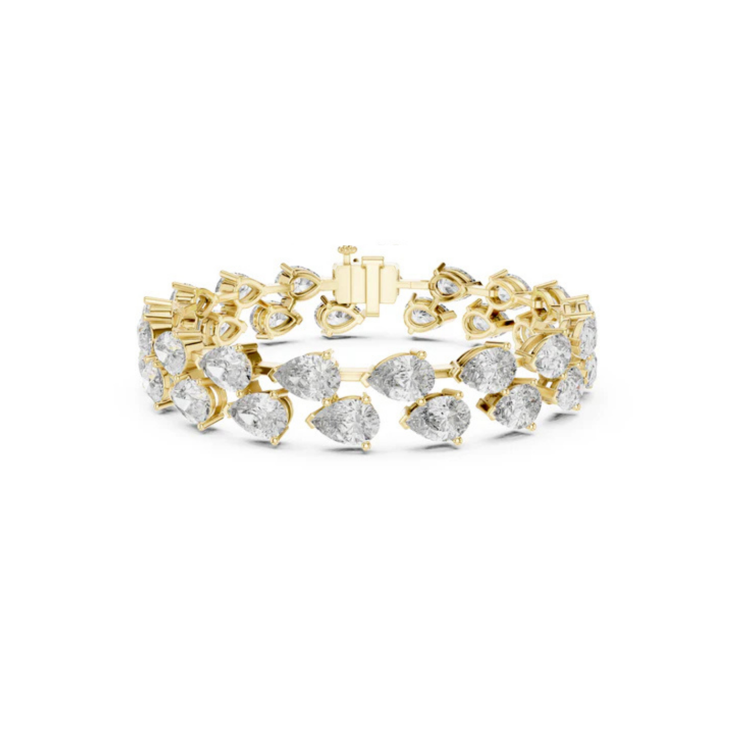 Women’s Wedding Pear Cut Lab-Grown Diamond Bracelet in 18K Yellow Gold – Pure Carat