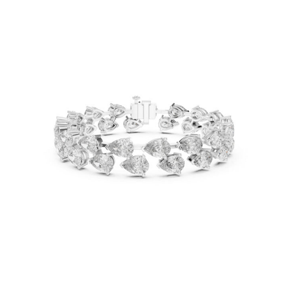 Women’s Wedding Pear Cut Lab-Grown Diamond Bracelet in 18K Yellow Gold – Pure Carat