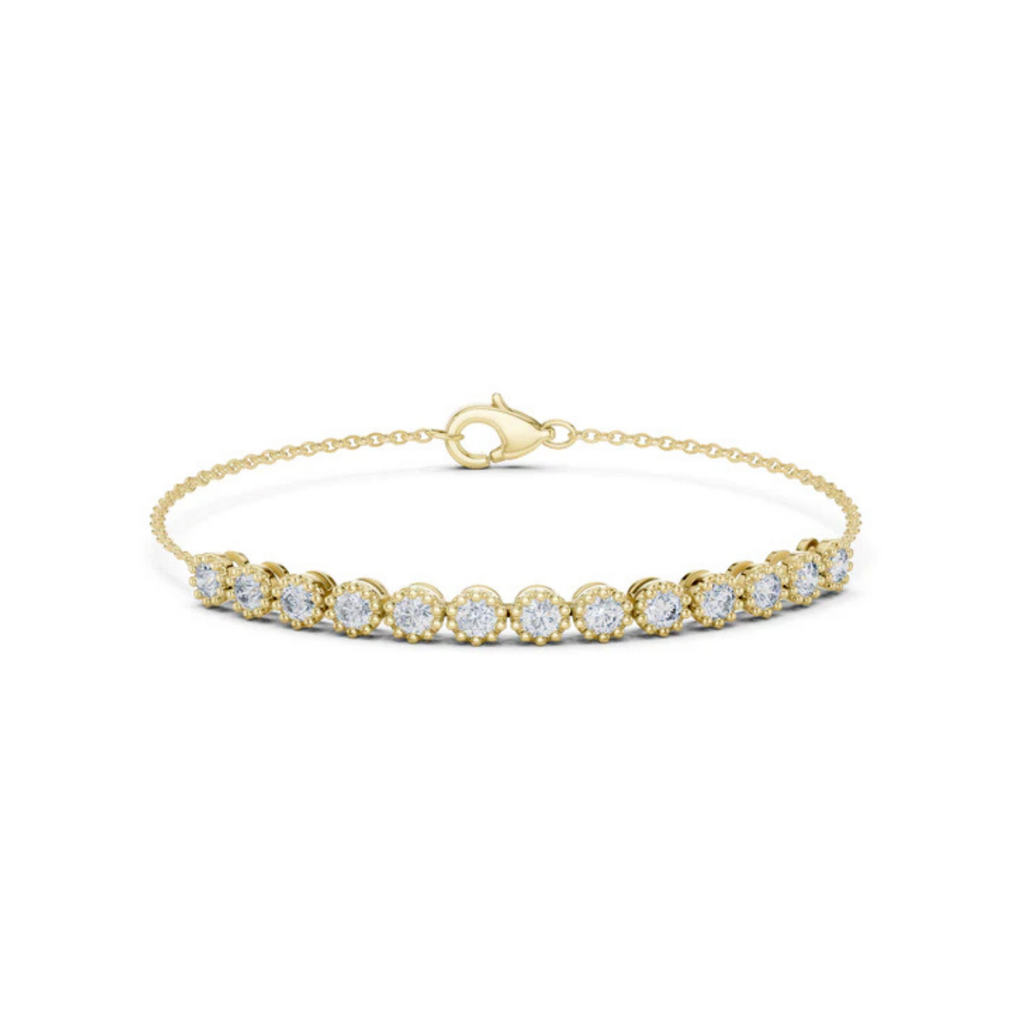 14k Rose Gold Round Lab-Grown Diamond Engagement Bracelet for Women | Pure Carat