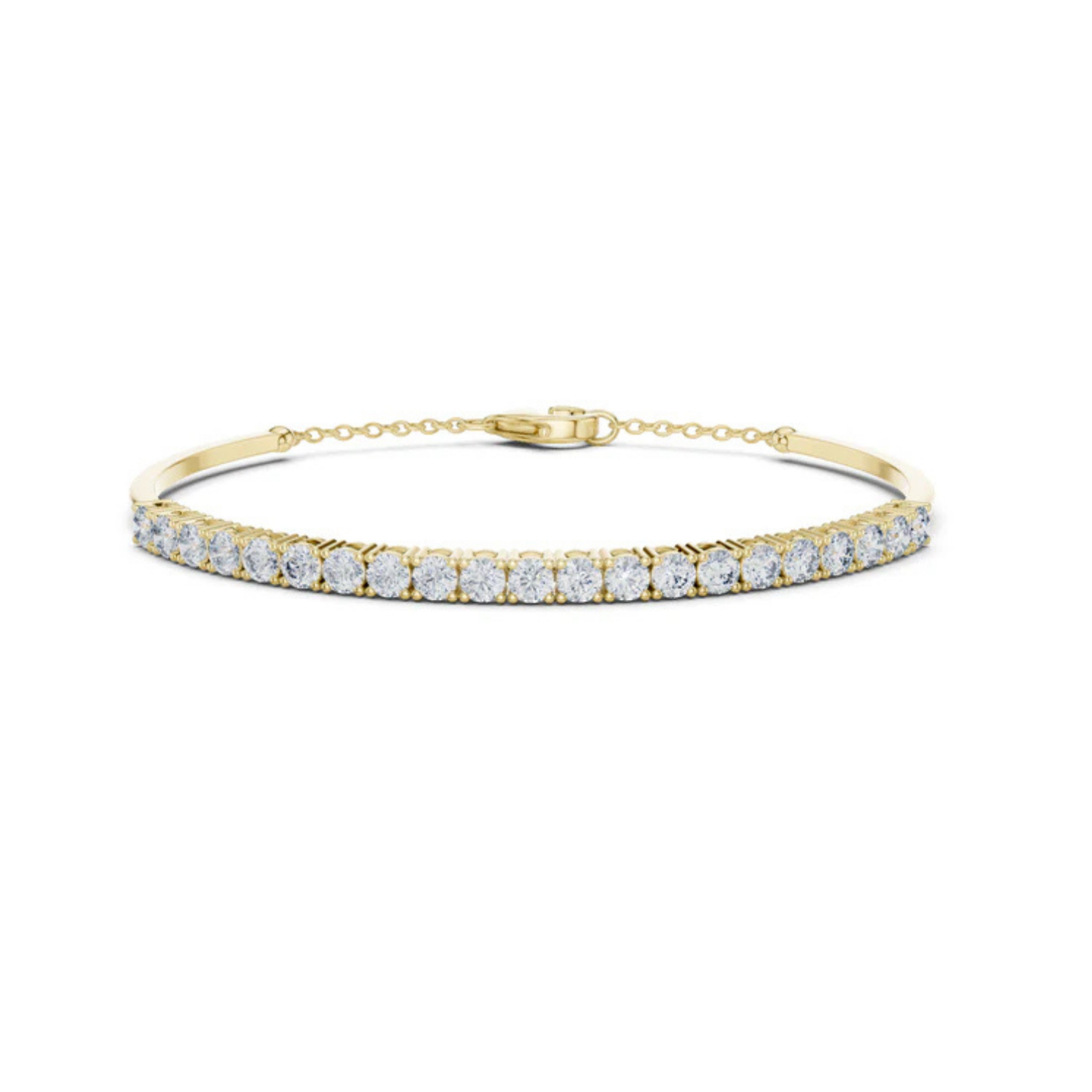 14k Rose Gold Round Lab-Grown Diamond Everyday Wear Bracelet for Women | Pure Carat