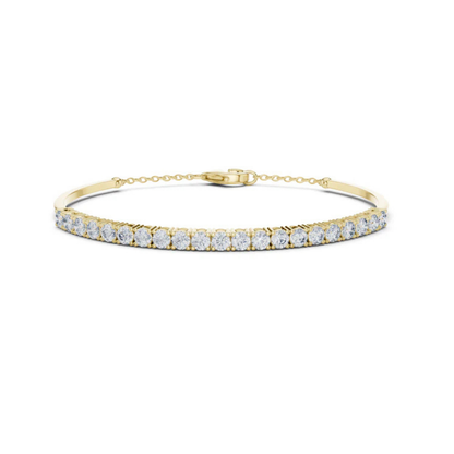 14k Rose Gold Round Lab-Grown Diamond Everyday Wear Bracelet for Women | Pure Carat