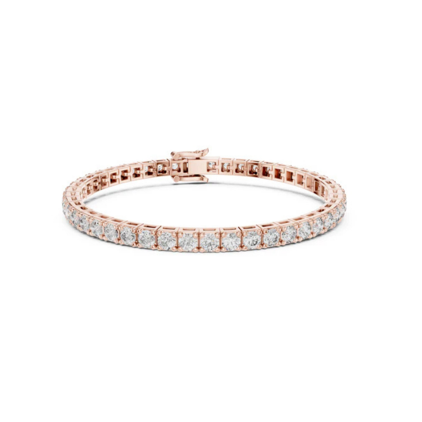18k Rose Gold Round Lab-Grown Diamond Wedding Bracelet for Women | Pure Carat