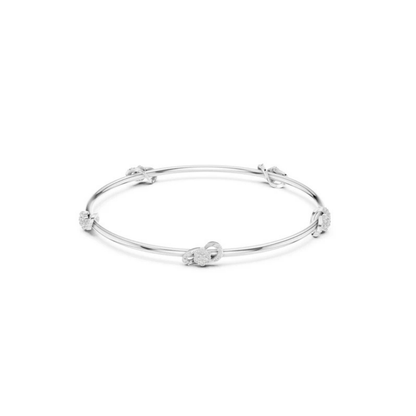14K White Gold Round Lab-Grown Diamond Bracelet for Women | Engagement Wear | Pure Carat