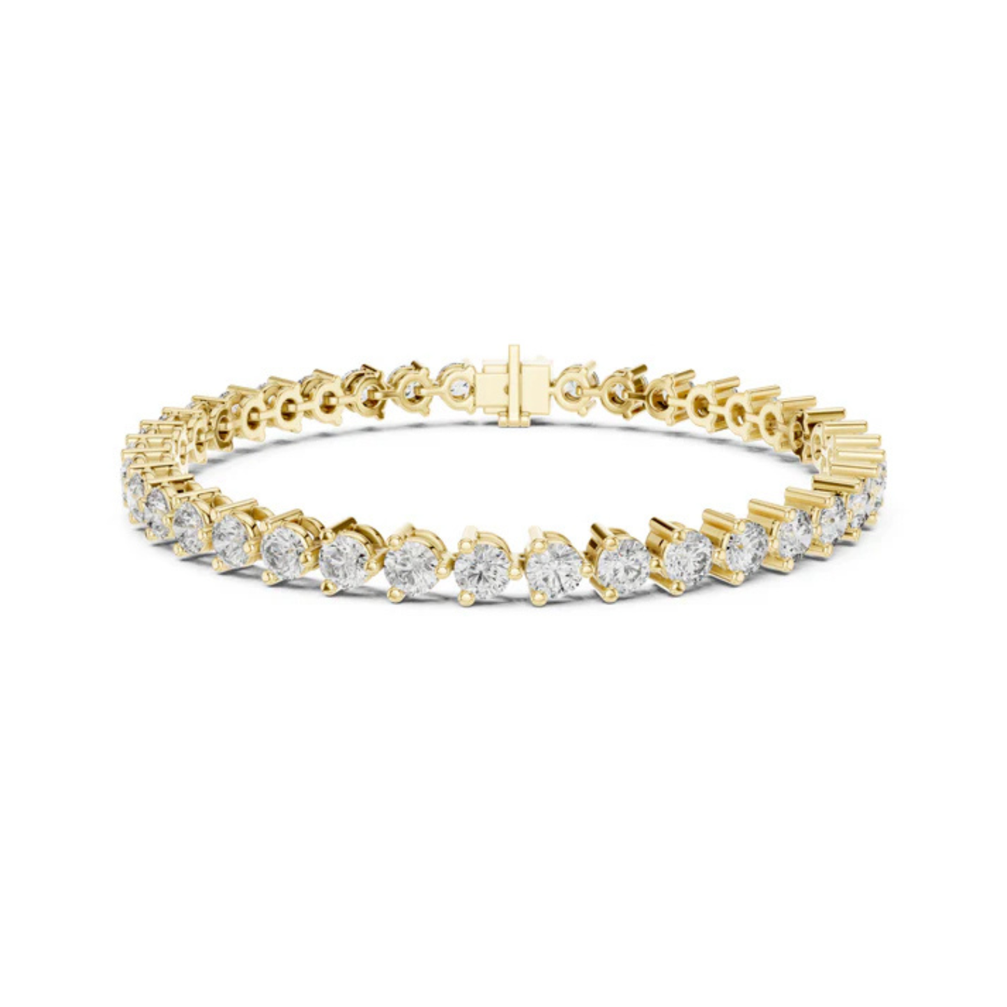14k Yellow Gold Round Lab-Grown Diamond Wedding Bracelet for Women | Pure Carat