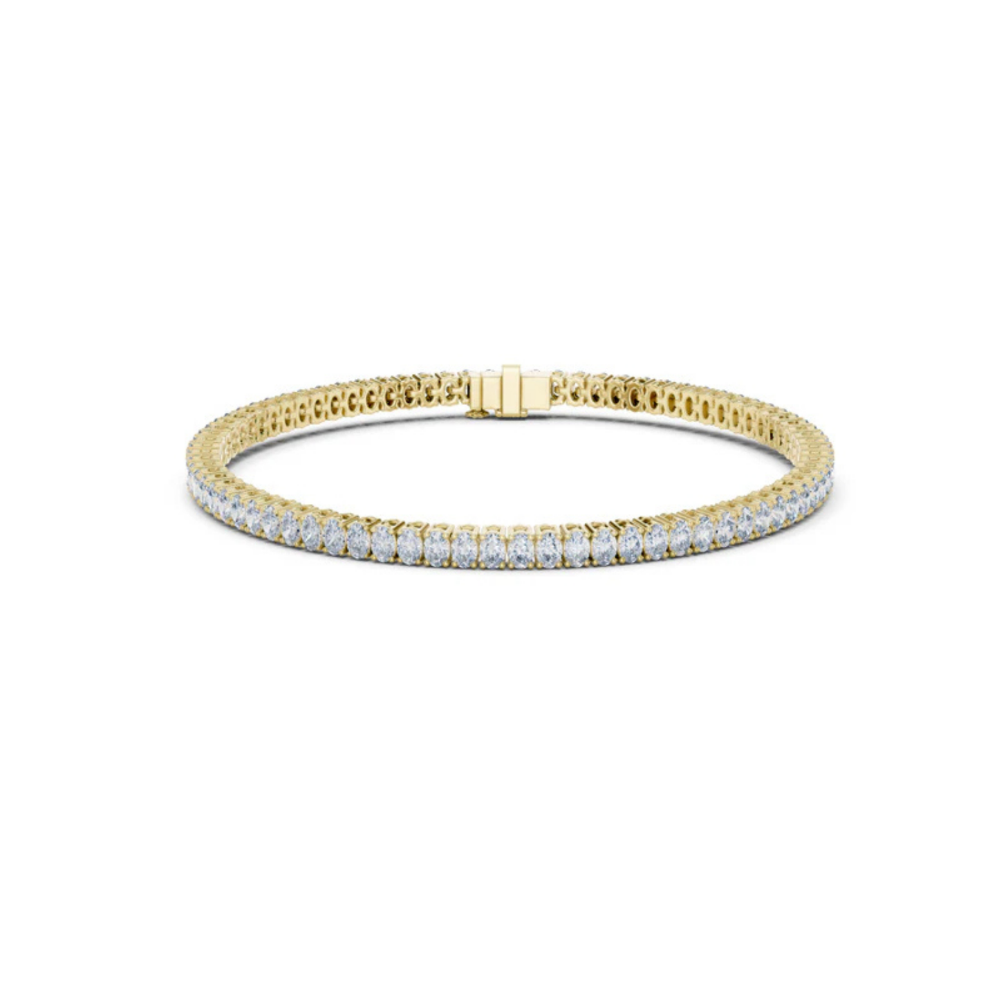 14k Yellow Gold Oval Lab-Grown Diamond Office Wear Bracelet for Women | Pure Carat