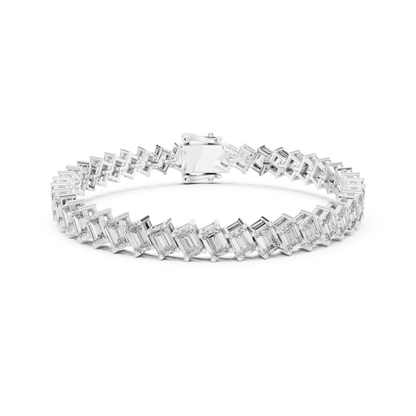 14k Rose Gold Emerald Lab-Grown Diamond Office Wear Bracelet for Women | Pure Carat