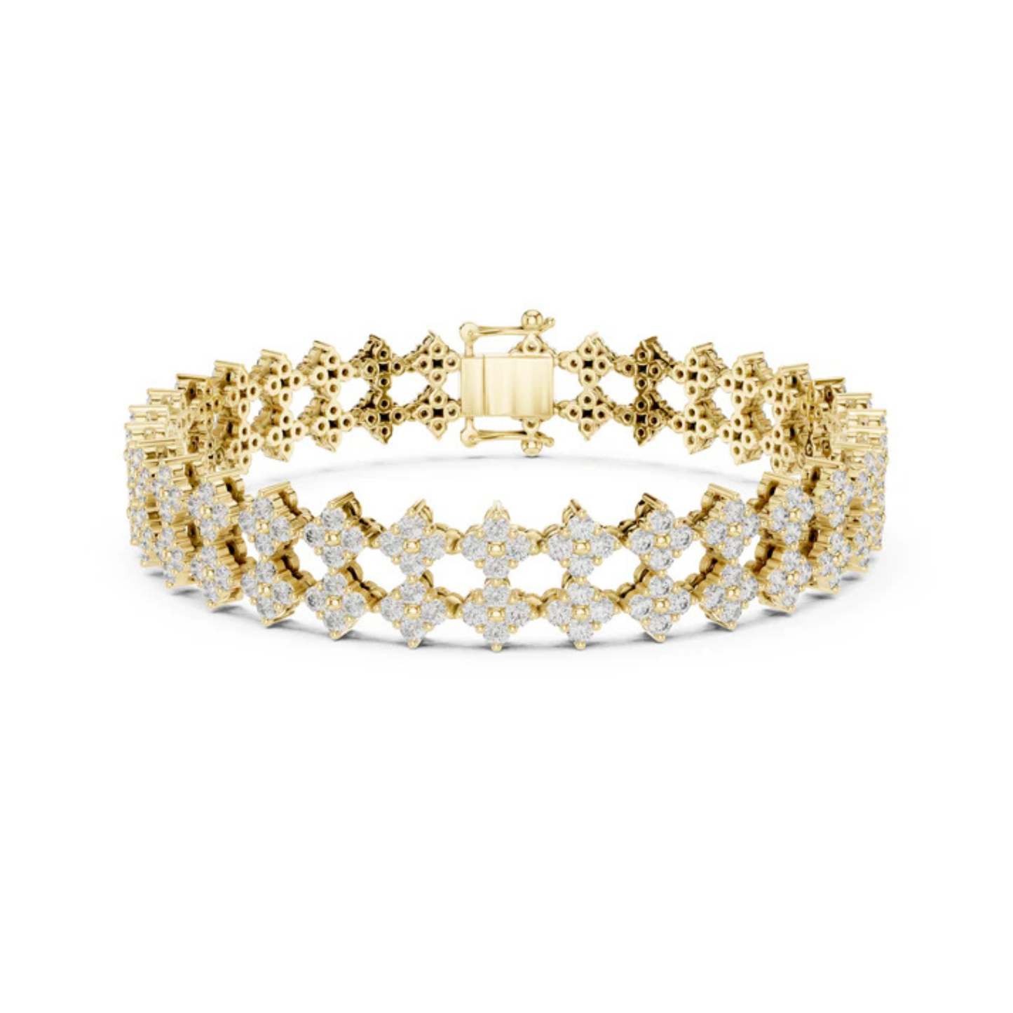 18k Yellow Gold Round Lab-Grown Diamond Wedding Bracelet for Women | Pure Carat