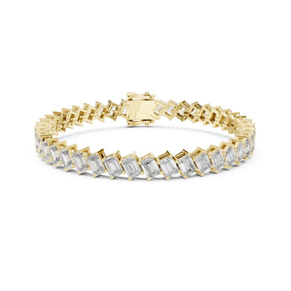 14k Rose Gold Emerald Lab-Grown Diamond Office Wear Bracelet for Women | Pure Carat