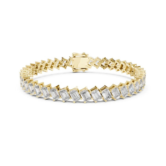 14k Rose Gold Emerald Lab-Grown Diamond Office Wear Bracelet for Women | Pure Carat