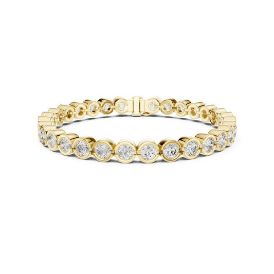 18k White Gold Round Lab-Grown Diamond Anniversary Gift Bracelet | Pure Carat
