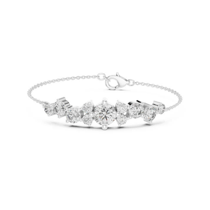 14k Yellow Gold Round Lab-Grown Diamond Party Wear Bracelet for Women | Pure Carat