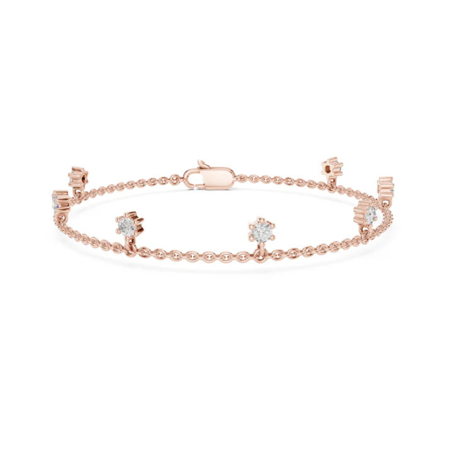 14k Yellow Gold Round Lab-Grown Diamond Everyday Wear Bracelet for Women | Pure Carat
