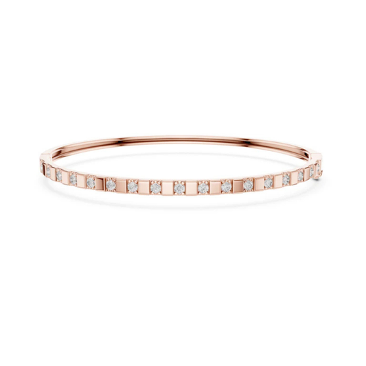 14k White Gold Round Lab-Grown Diamond Office Wear Bracelet | Pure Carat