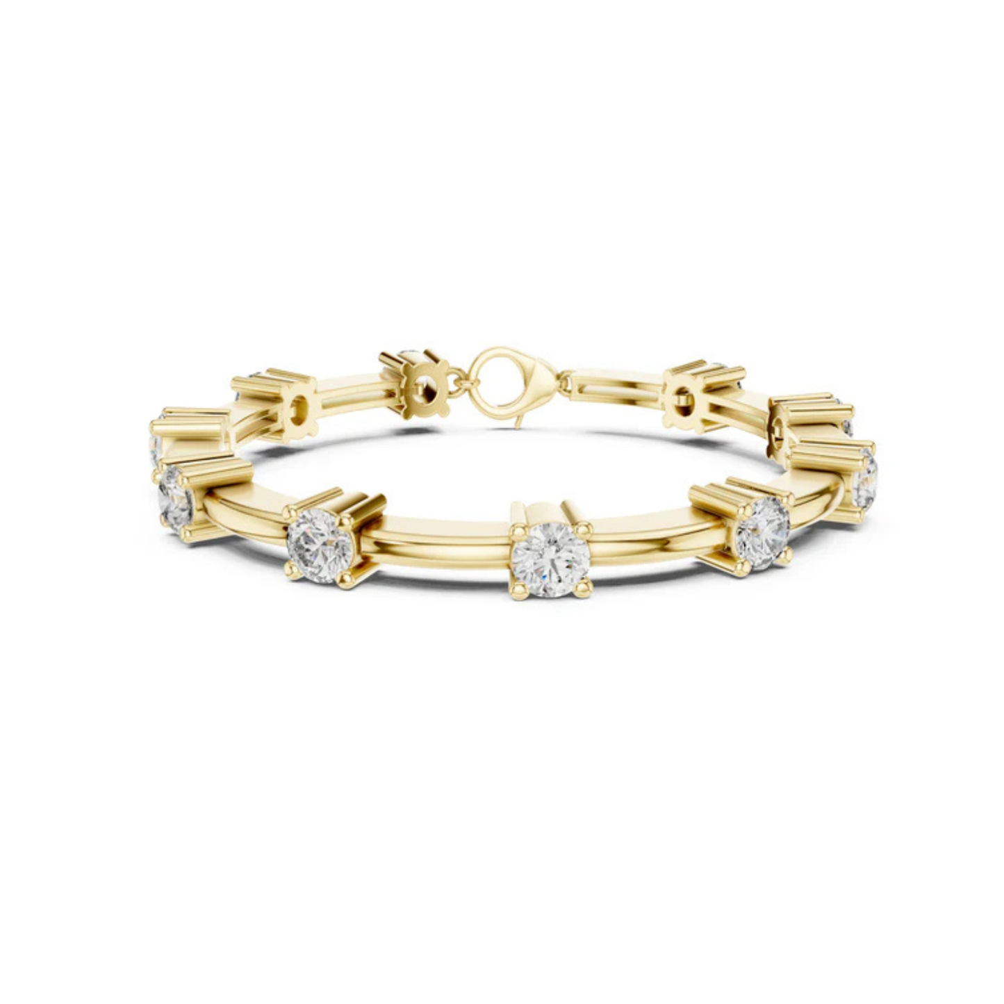 18k Rose Gold Round Lab-Grown Diamond Bridal Bracelet for Women | Pure Carat