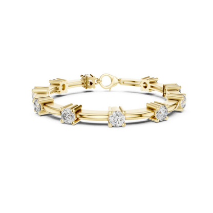 18k Rose Gold Round Lab-Grown Diamond Bridal Bracelet for Women | Pure Carat