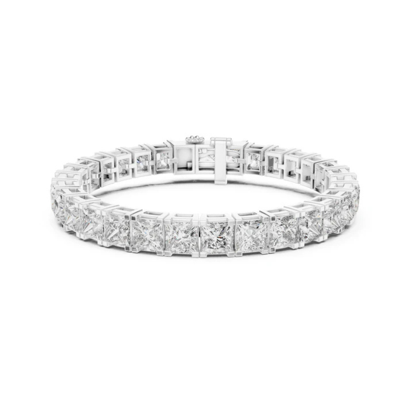 18k Yellow Gold Princess Lab-Grown Diamond Party Wear Bracelet for Women | Pure Carat