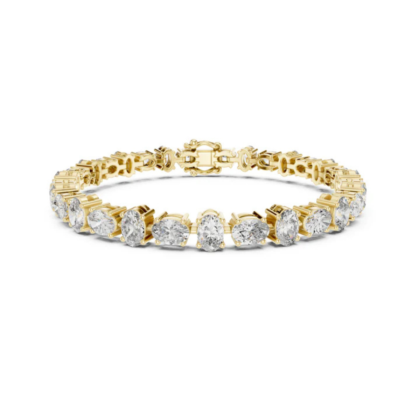 14k Rose Gold Oval Lab-Grown Diamond Everyday Wear Bracelet for Women | Pure Carat