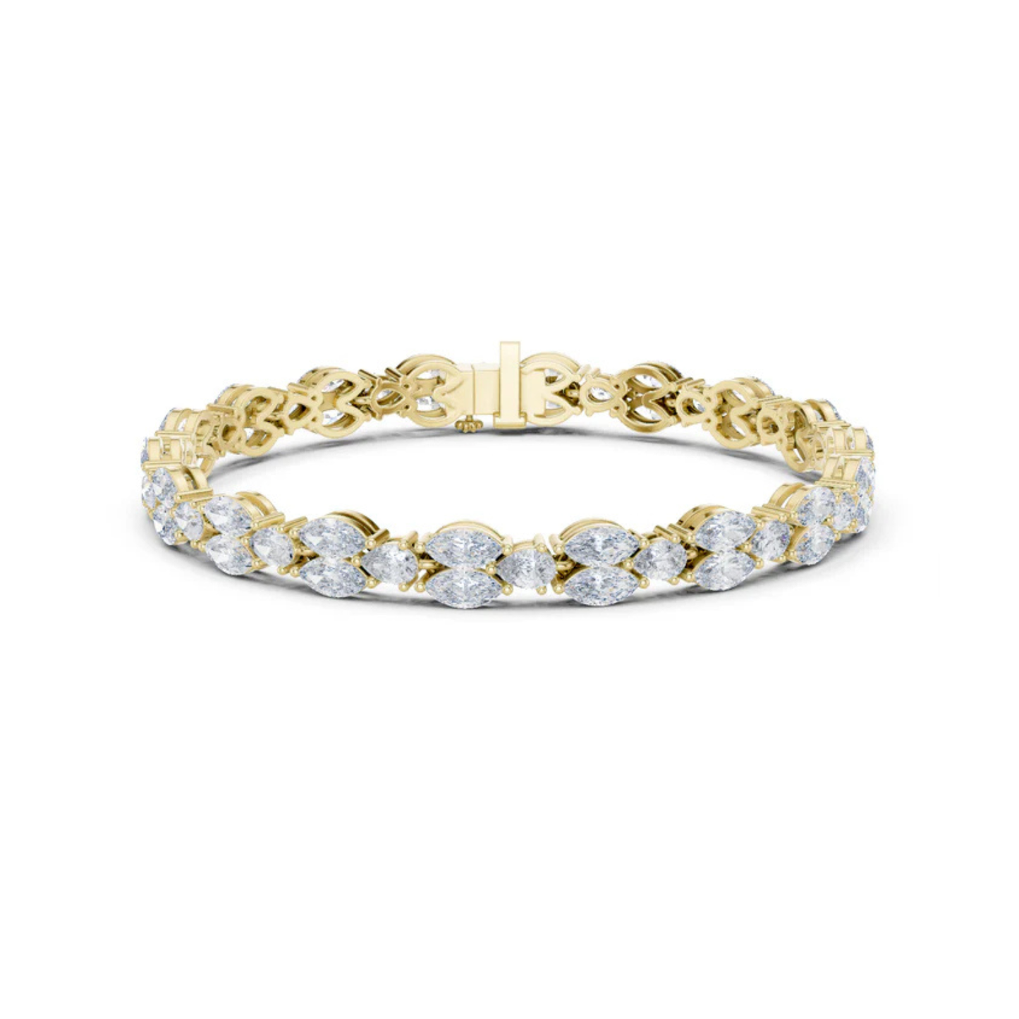 14k Rose Gold Pear/Marquise Lab-Grown Diamond Anniversary Bracelet for Women | Pure Carat