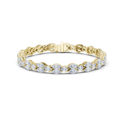 14k Rose Gold Pear/Marquise Lab-Grown Diamond Anniversary Bracelet for Women | Pure Carat