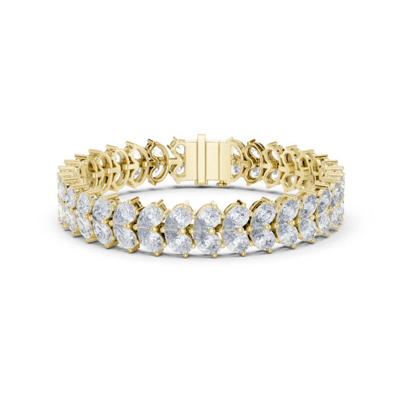 18k Yellow Gold Pear Lab-Grown Diamond Everyday Wear Bracelet for Women | Pure Carat
