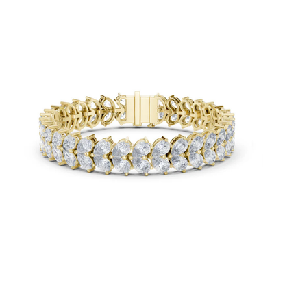 18k Yellow Gold Pear Lab-Grown Diamond Everyday Wear Bracelet for Women | Pure Carat