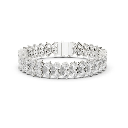 18k Yellow Gold Pear Lab-Grown Diamond Everyday Wear Bracelet for Women | Pure Carat